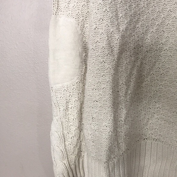 BDG cream colored cable knit elbow patch sweater size medium boho chic cozy cute - Picture 12 of 12